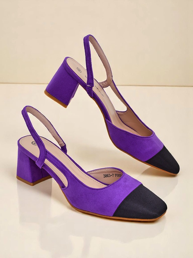 Royalfashion Women's Low Heel Pumps with Decorative Toe Eleganzo