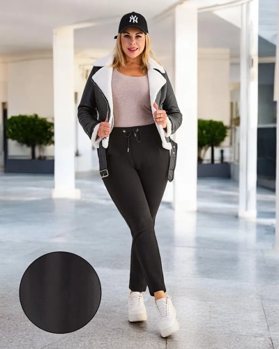Royalfashion Plus Size Women's Fleece Lined Treggins Pants