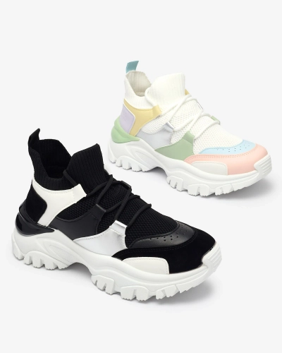 Women's white and black sports sneakers Ziragga- Footwear