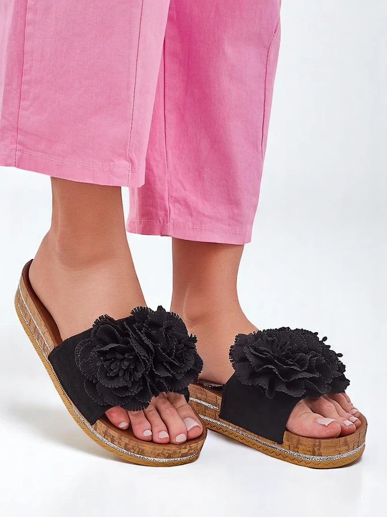 Royalfashion Women's sandals with flowers Focce