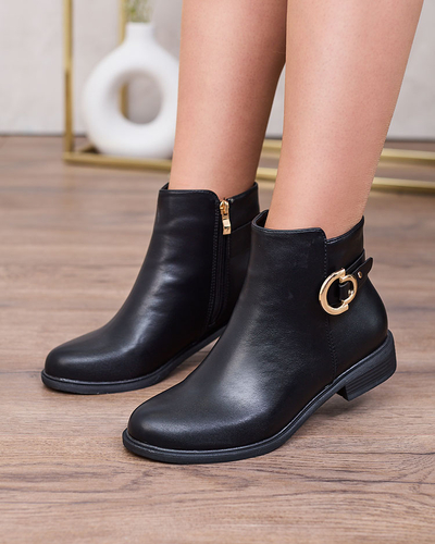 Royalfashion Black women's boots a'la sztyblety with embellishments Ederte