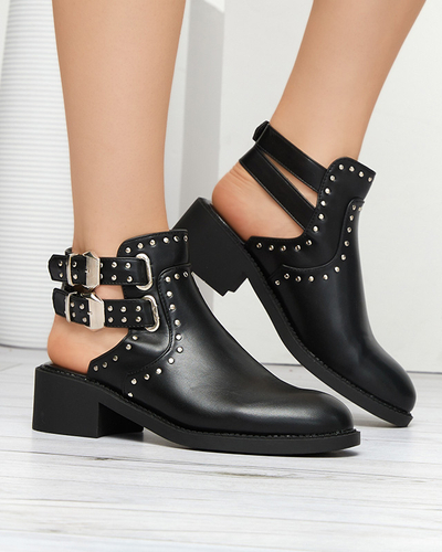 Royalfashion Black women's boots with cutouts Dlagona