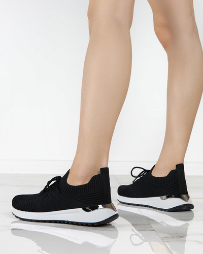 OUTLET Erina women's black woven sneakers - Footwear