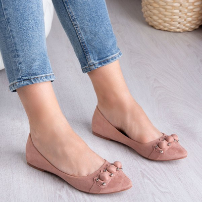 Dark pink ballerinas with Aya decorations - Footwear 1