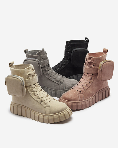 Women's boots with sachet in black Sauups- Footwear