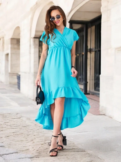 Royalfashion Women's midi dress with an asymmetrical hem