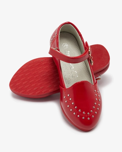 Red girls' pumps with rhinestones Praja- Footwear