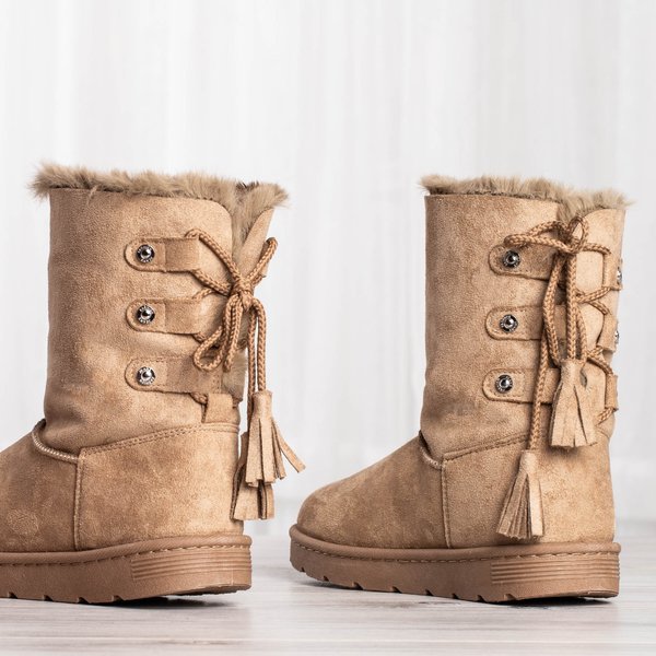 Brown snow boots with Eveleen binding - Footwear