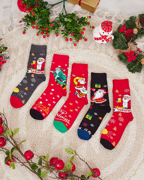 Royalfashion Set of Men's Christmas Socks 5/pack