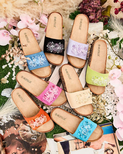 Royalfashion Women's Villo rhinestone flip-flops