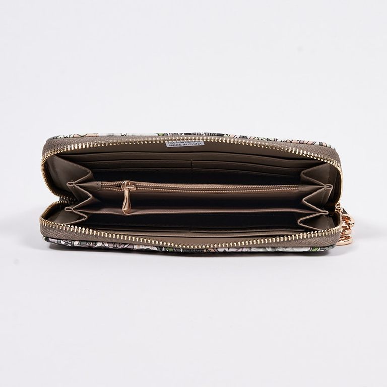 Зеленый женский большой кошелек с модным рисунком - Аксессуары