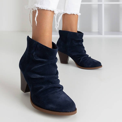 Navy low heel ankle boots Holtien - Shoes
