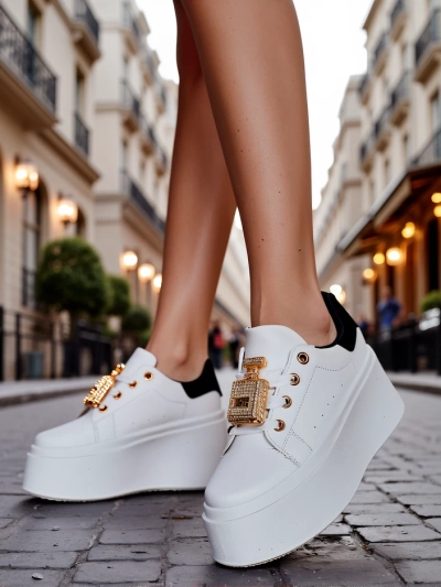 Royalfashion Women's platform sports sneakers Oviger