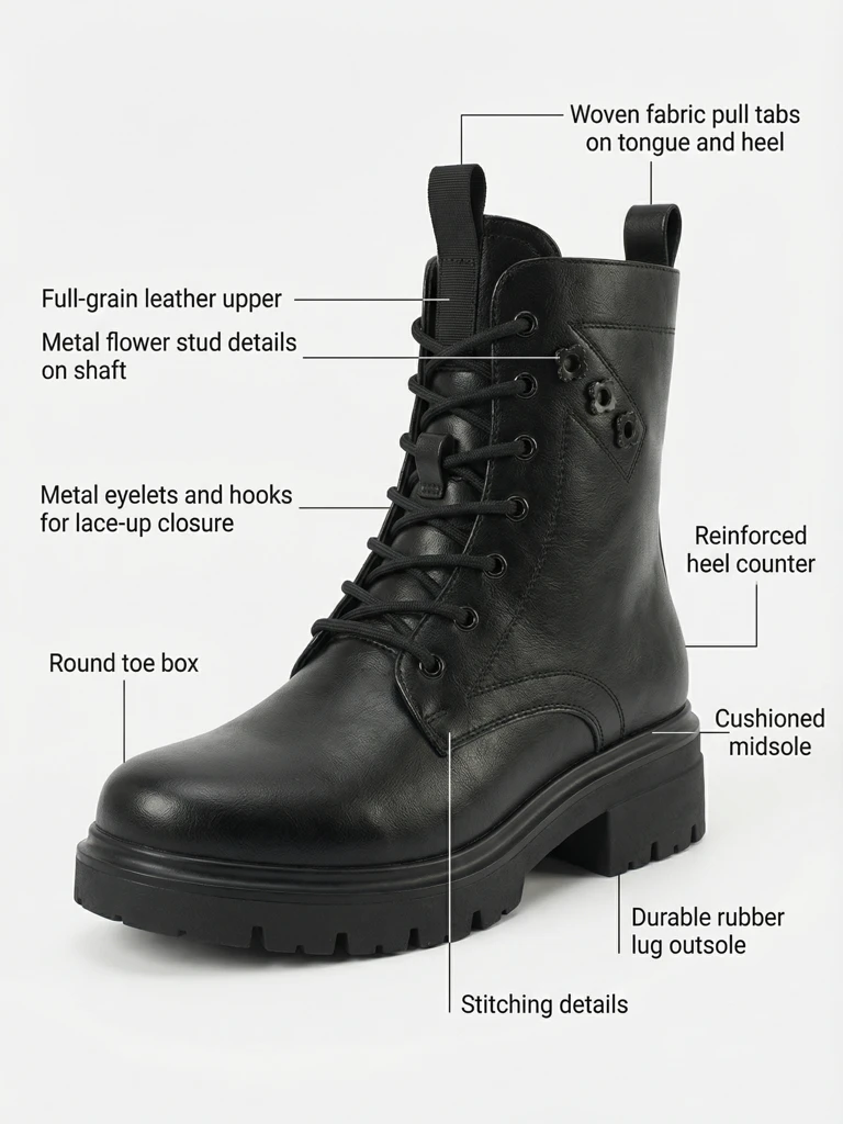 Eco-leather laced women's ankle boots Nometa