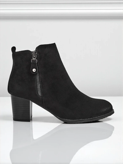 Women's eco-suede heeled ankle boots Midnight Bloom