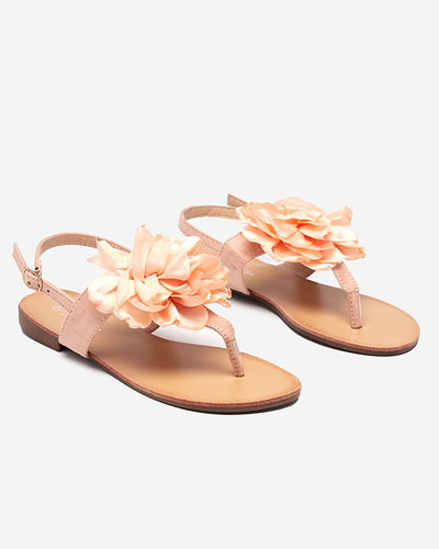Powdered women's sandals with a flower Nerikala - Footwear