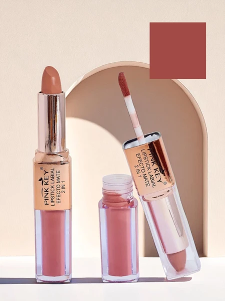 Matte lipstick in stick and liquid form 2-in-1 Peach Pie