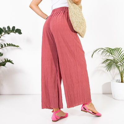 Loose pink knitted palazzo trousers - Clothing