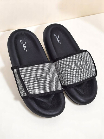 Royalfashion Women's Flat Sole Flip Flops Sparkle Step