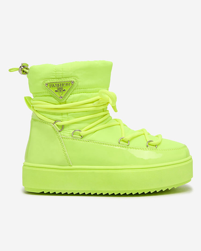 Royalfashion Children's slip-on shoes a'la snow boots in neon yellow Asifa
