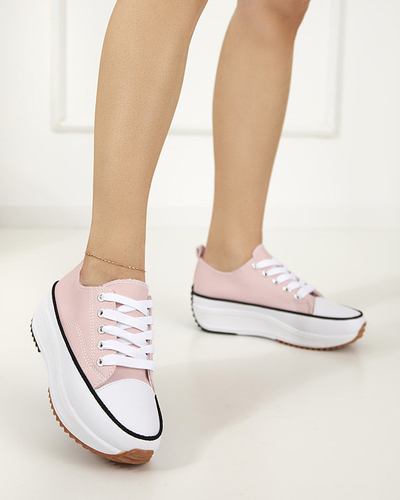OUTLET Light pink women's sports shoes a'la Tenemika sneakers - Footwear