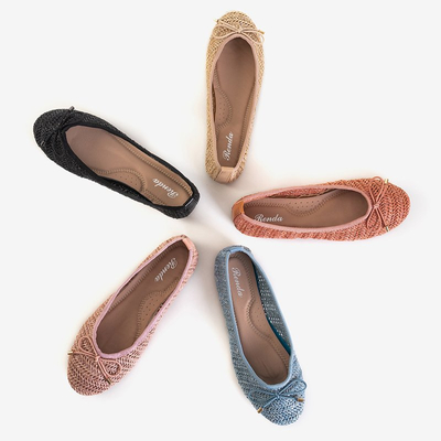 Черные женские плетеные балетки Wewo