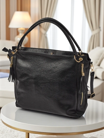 Atena Nero Women's Bag - elegant black eco-leather bag