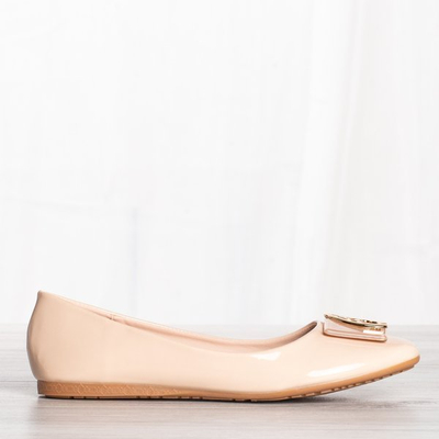 Beige ballerinas with Mirabella decoration - Shoes 1