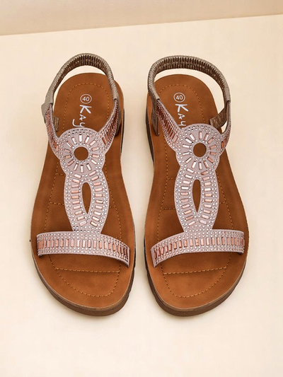 Royal Fashion Women's Ava Shine sandals with decorative straps