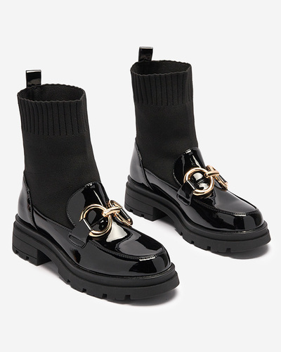 Melni sieviešu zābaki ar zeķēm Accioi- Footwear