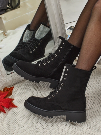 Eco-Suede Lace-Up Women's Ankle Boots Ferlyne