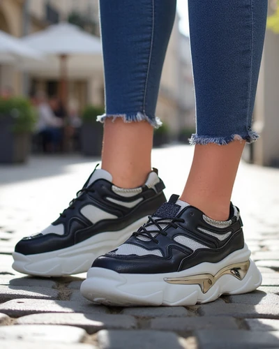 Royalfashion Women's sneakers on thicker sole Lesalli