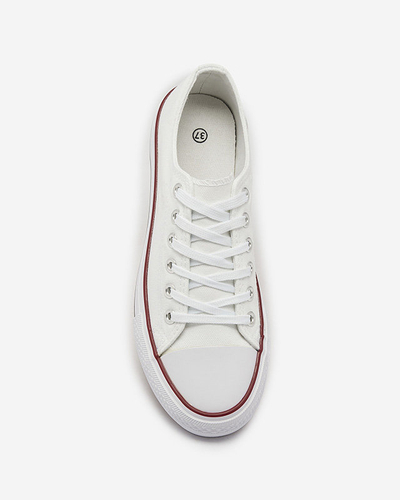 White women's classic lace-up sneakers Ogisa - Footwear
