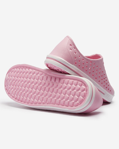 Розовые ажурные детские резиновые кроссовки Jiteri - Обувь