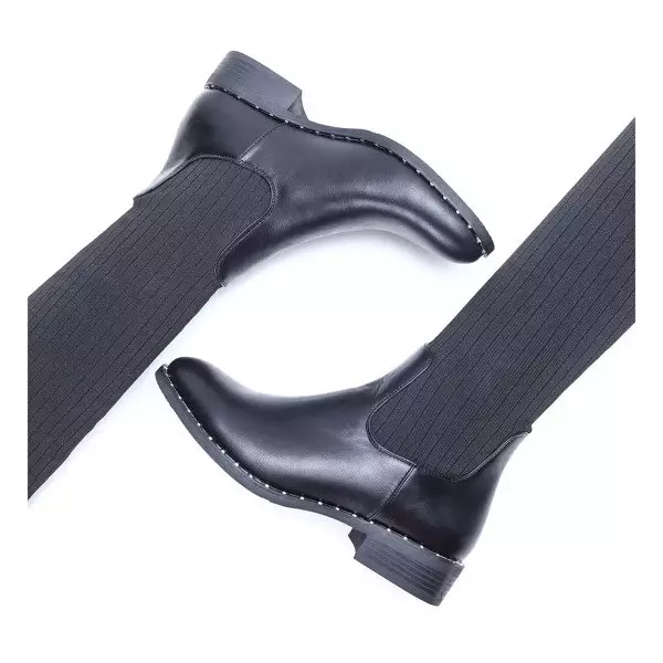 OUTLET Black boots a'la flat sock Salvia- Shoes