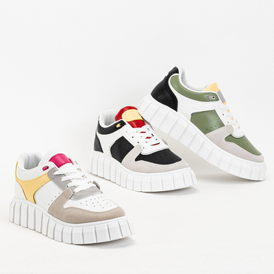 Beige and white Nortelo women's sports shoes - Footwear