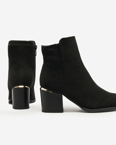 Royalfashion Черные женские сапоги на низкой шпильке Traestra