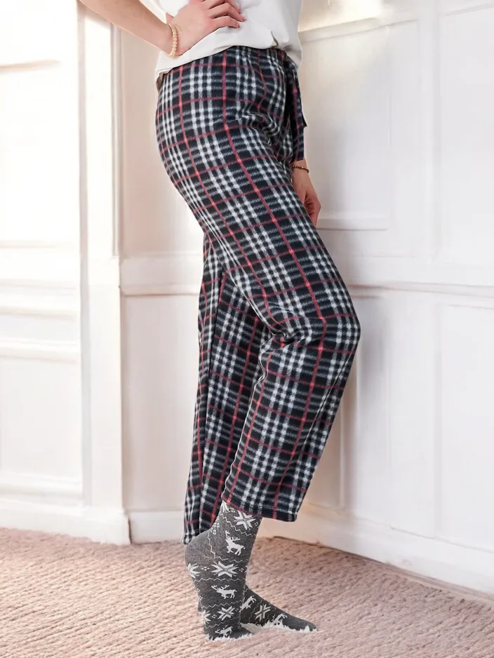 Royalfashion Kokvilnas Ziemassvētku Sieviešu pidžamu raibu bikses