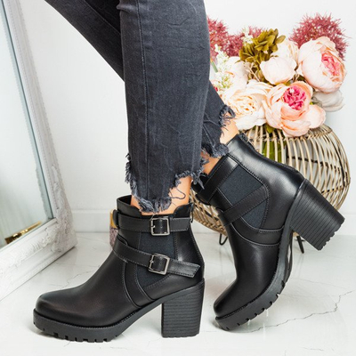Black boots on the post of Jorgina - Footwear