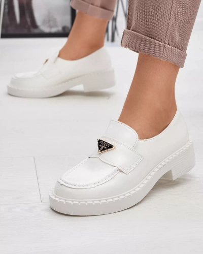 Women's white Fuggy matte shoes - Footwear
