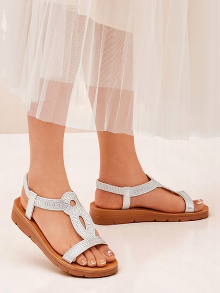 Royalfashion Sieviešu sandales ar dekoratīvām Ava Shine siksniņām