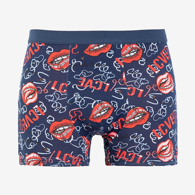 Navy blue men's printed boxers - Underwear