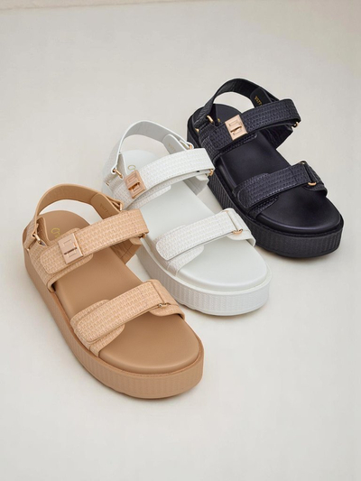 Royalfashion Beige Lavinia women's platform sandals – comfortable summer