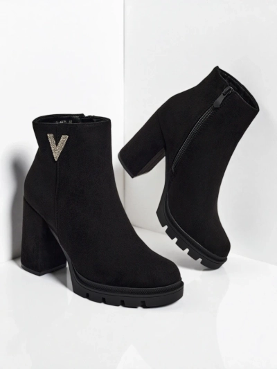 Venus Black Elegant Ankle Boots for Spring