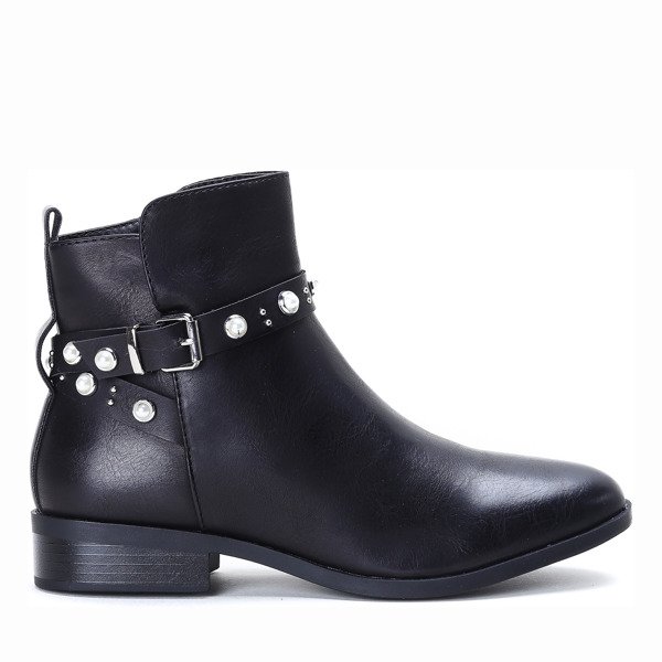 Sztyblety z perełkami w kolorze czarnym Elisa - Obuwie