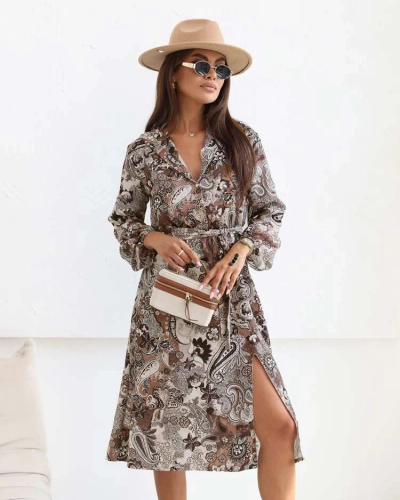 Royalfashion Sieviešu rakstaina midi kleita