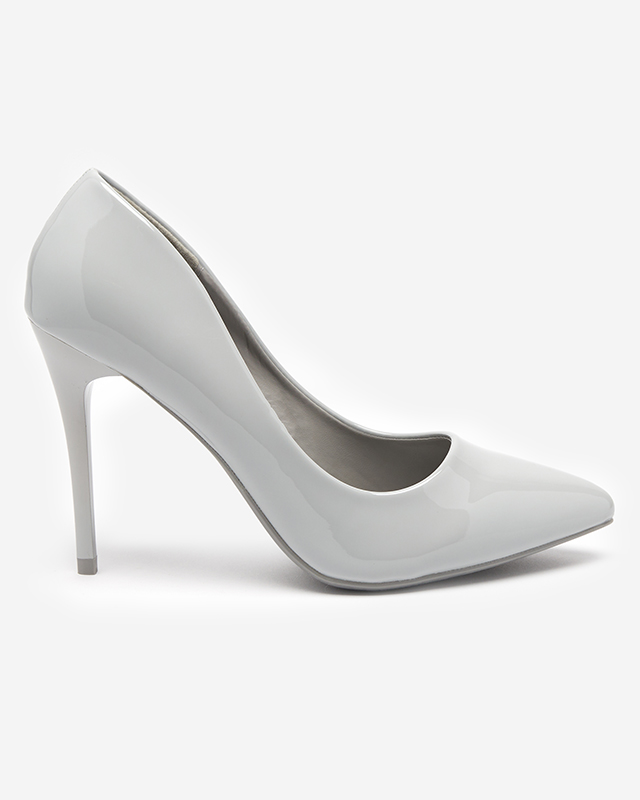 Gray women's lacquered pumps on a high heel Merier - Clothing