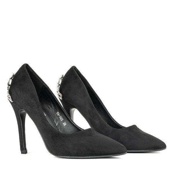 Black high heels with Devya decoration - Footwear