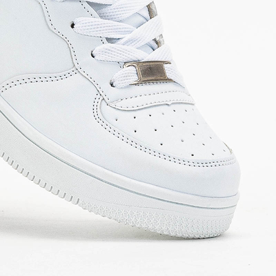 Белые детские высокие кроссовки Motisko