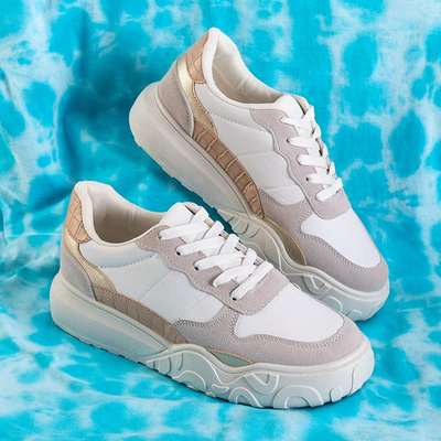 Aurika beige women's sports shoes - Footwear